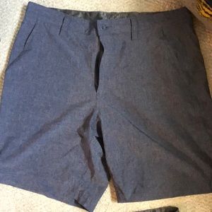 Blue flat front shorts
